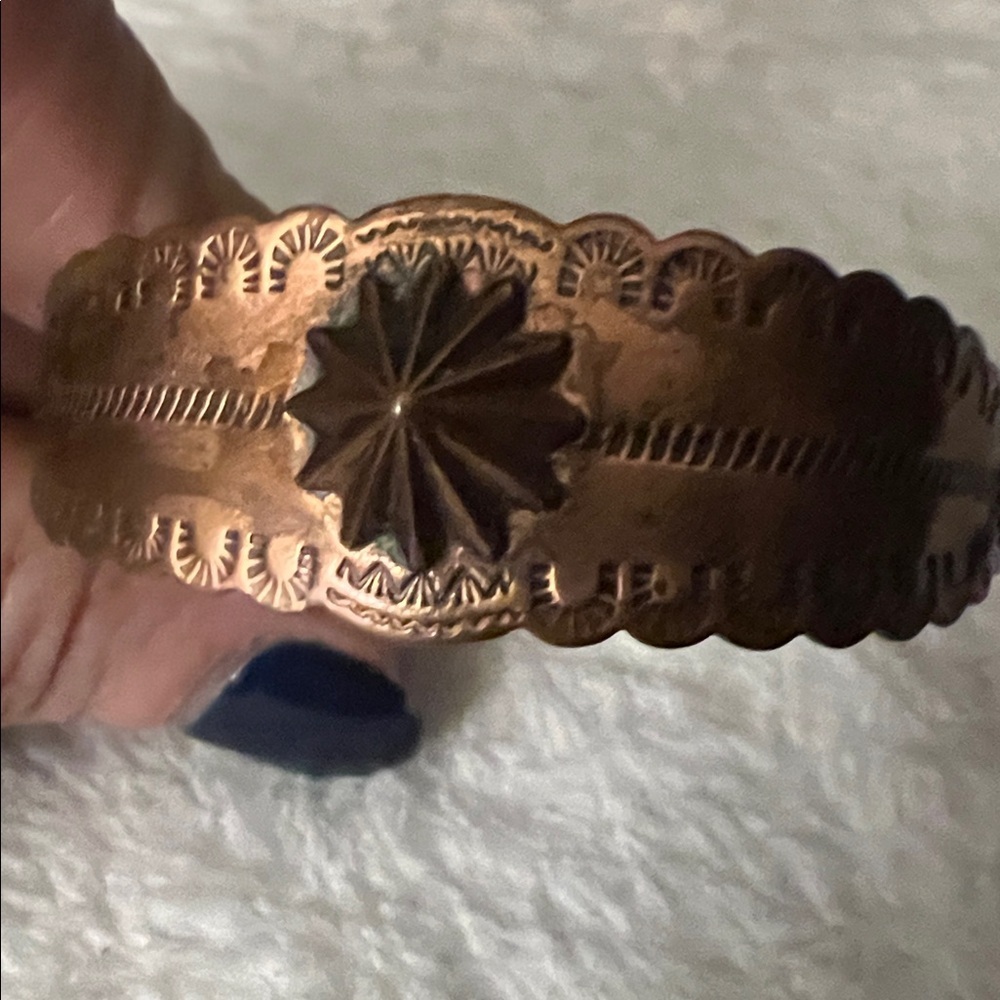 Vintage Solid Copper Stampede Cuff Bracelet - Picture 3 of 7